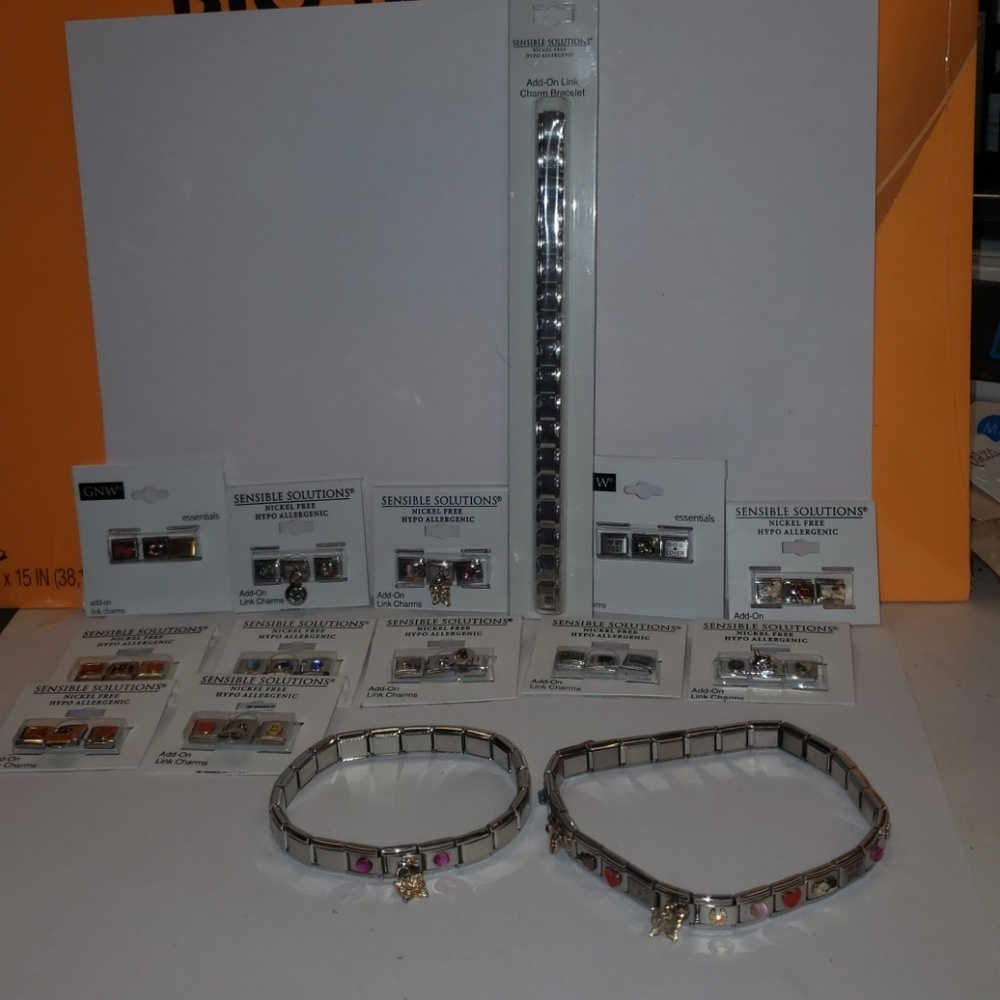 Lot # 4 .italian link braclet charm lot